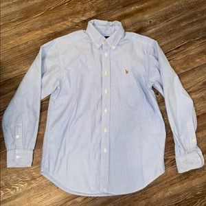 Ralph Lauren long sleeve oxford. Blue boys size 14